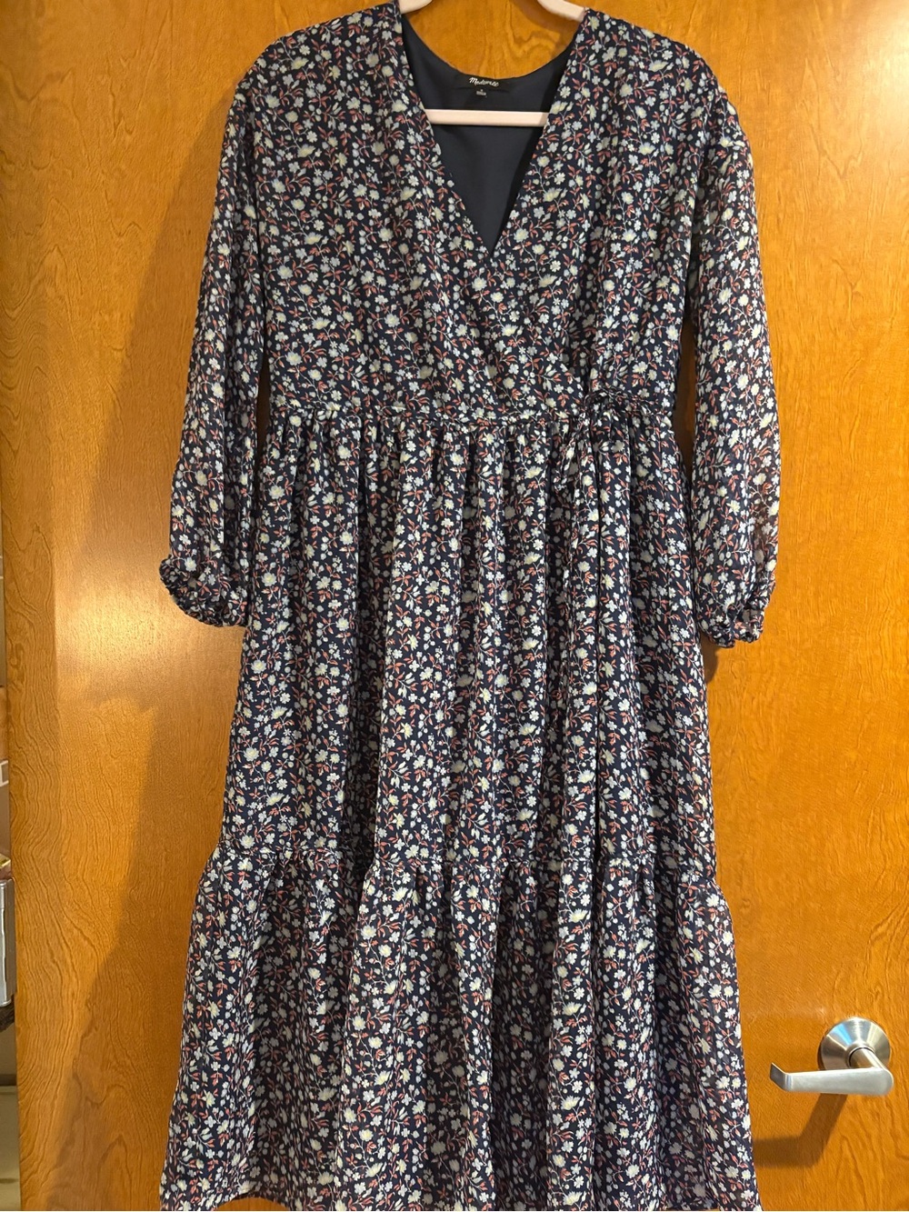 Madewell Navy Floral Tiered Maxi Dress
